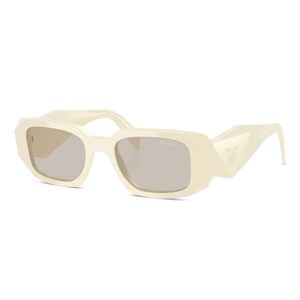 Prada White Rectangle Frame Sunglasses - image 1